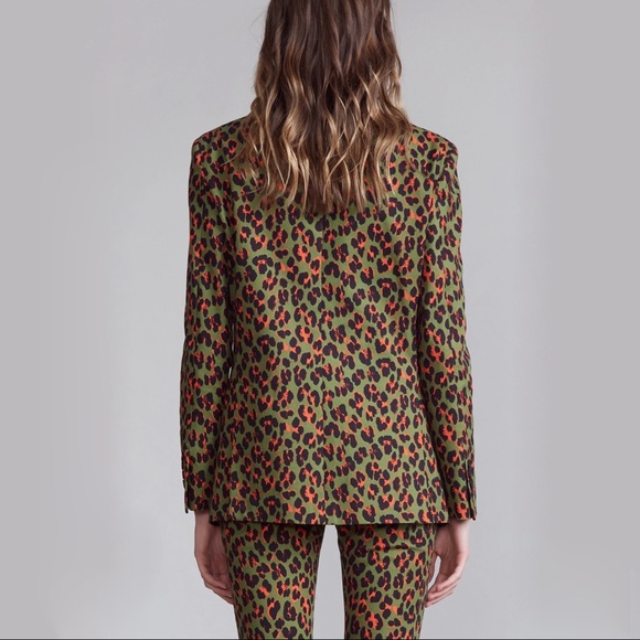 R13 The Kills Alison Mosshart green orange leopard print blazer jacket brand new - Picture 13 of 15